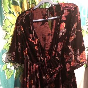 JOA Velvet Wrap Dress
